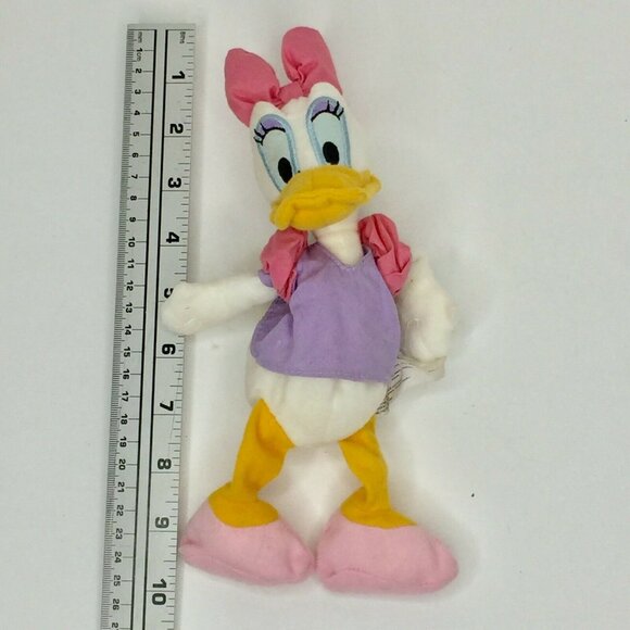 Diseny Daisy Duck 10" Plush Toy Pink Bow Purple Dress Mini Bean Bag Plushie - Picture 6 of 12
